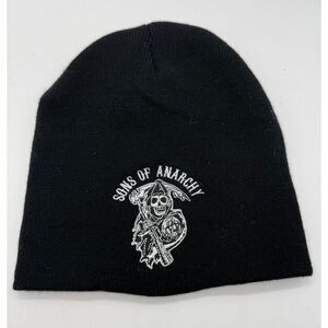 SOA Sons of Anarchy Beanie Black Official 2014 Tag Embroidered